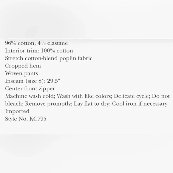 Kate Spade Poplin white cropped pants size 0 - Picture 5 of 12